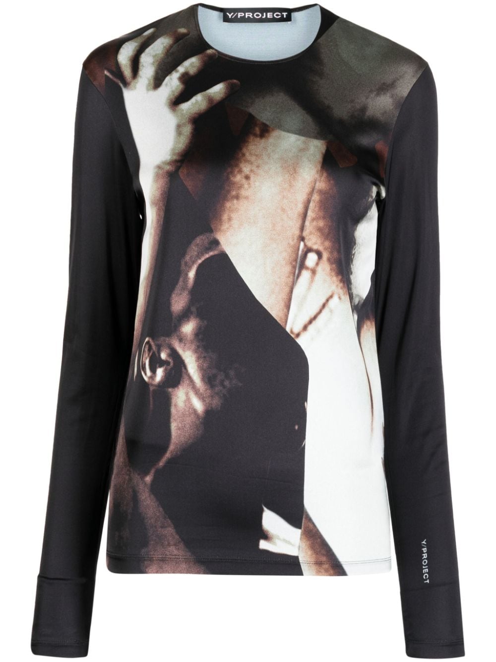 Y/Project Body Collage-print long-sleeve T-shirt - Black von Y/Project