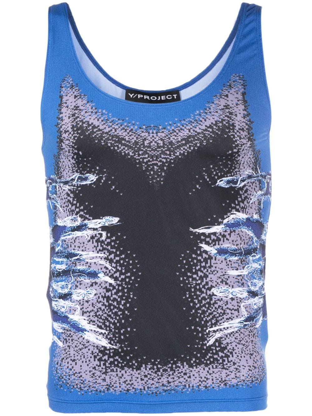 Y/Project Whisker-print tank top - Blue von Y/Project
