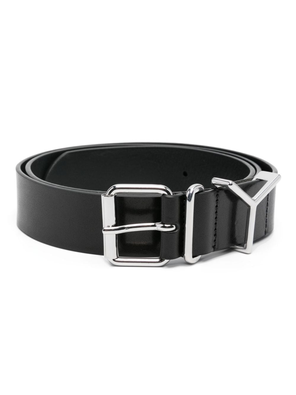 Y/Project Y-logo leather belt - Black von Y/Project