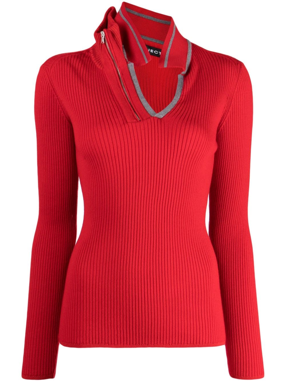 Y/Project asymmetric ribbed jumper - Red von Y/Project
