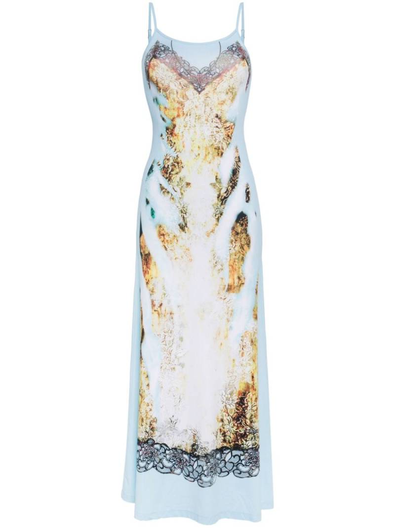 Y/Project graphic-print slip dress - Blue von Y/Project