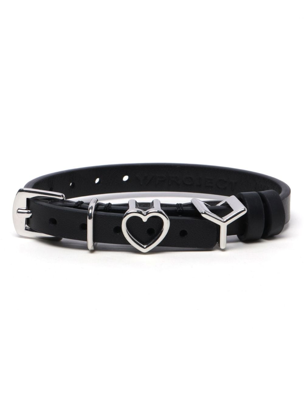 Y/Project heart-plaque leather choker - Black von Y/Project