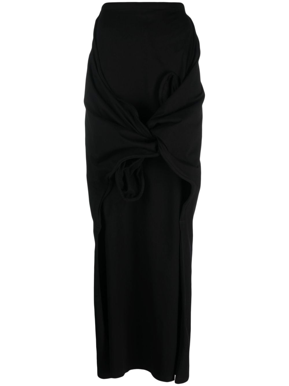 Y/Project asymmetric knotted maxi skirt - Black von Y/Project