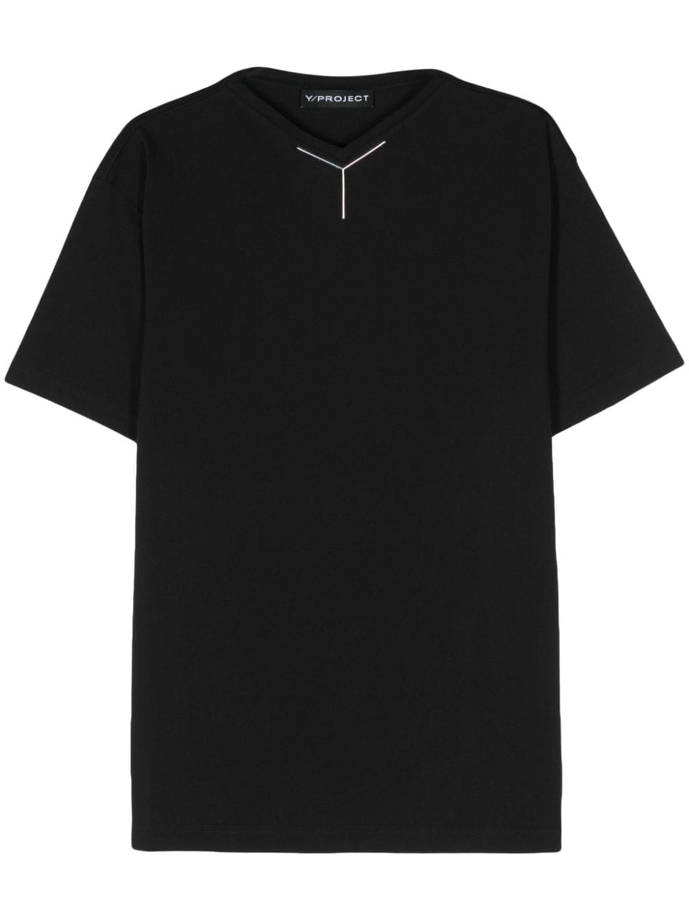 Y/Project logo-appliqué cotto T-shirt - Black von Y/Project