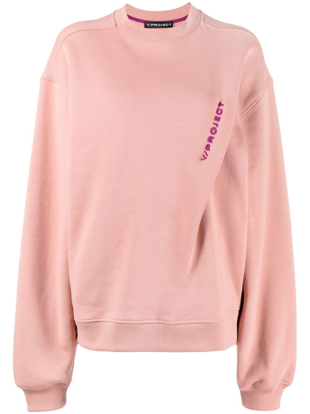 Y/Project logo-embroidered organic cotton sweatshirt - Pink von Y/Project