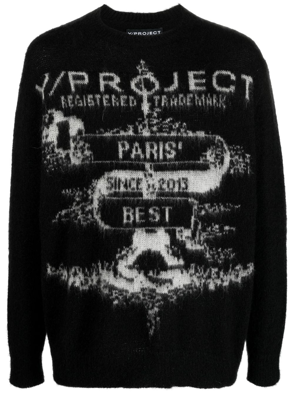 Y/Project logo intarsia-knit jumper - Black von Y/Project