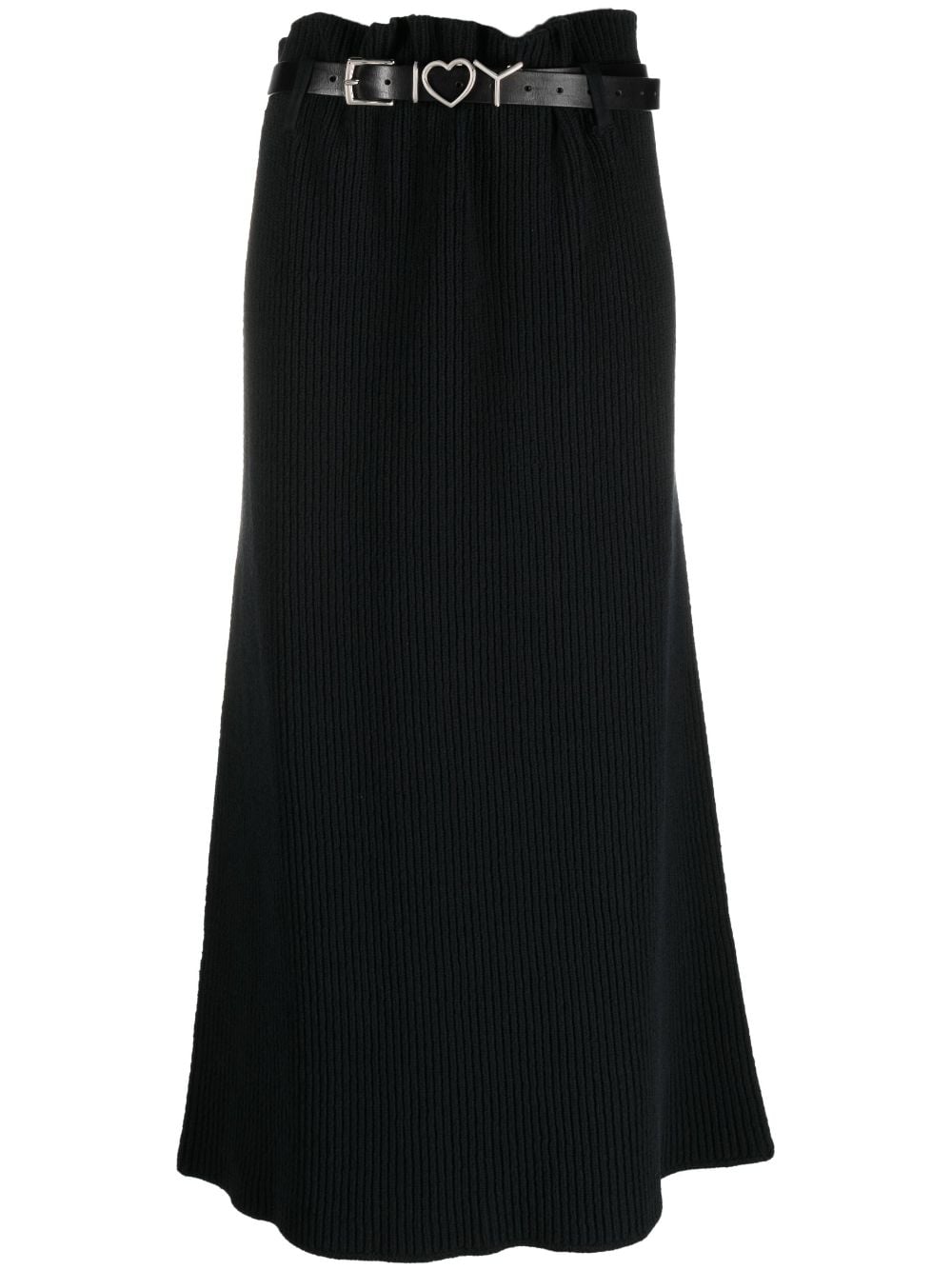 Y/Project ribbed high-waisted skirt - Black von Y/Project