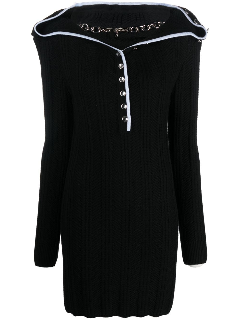 Y/Project ruffle-collar merino wool minidress - Black von Y/Project
