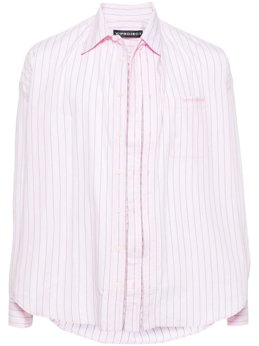 Y/Project striped cotton shirt - Pink von Y/Project