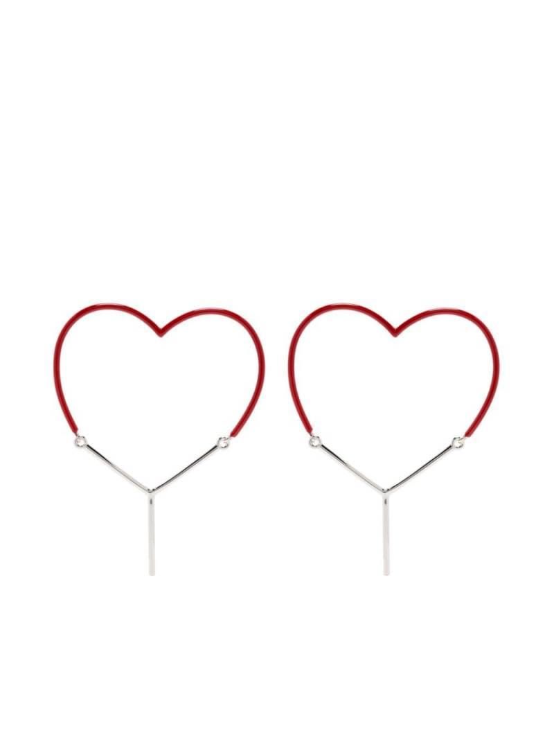 Y/Project two-tone heart-shape earrings - Red von Y/Project