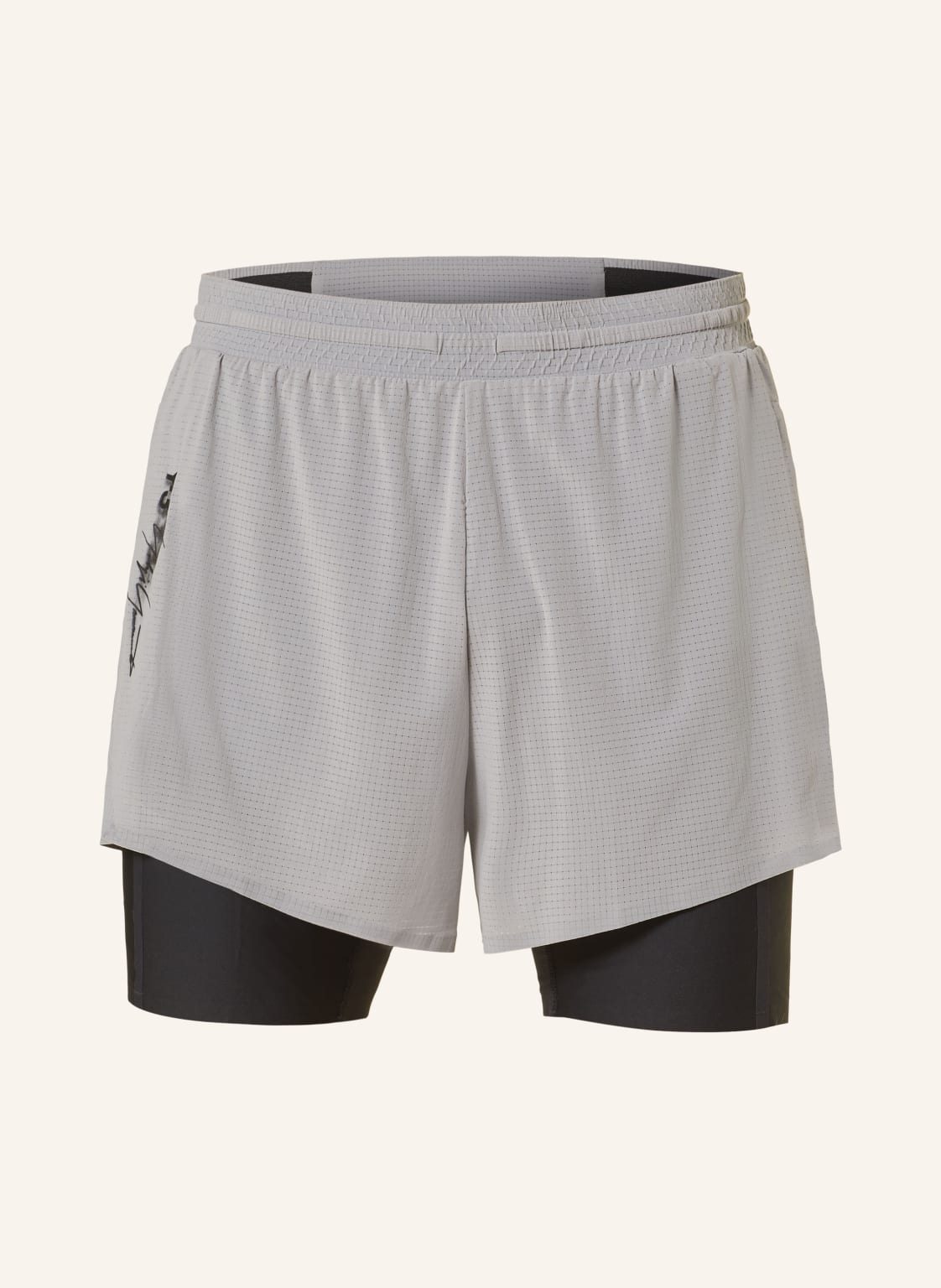 Y-3 2-In-1-Laufshorts grau von Y-3