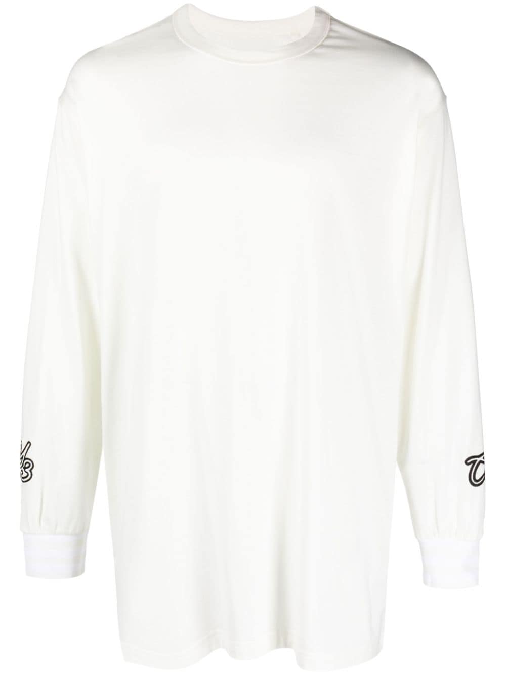 Y-3 GFX L/S logo-flocked T-shirt - White von Y-3