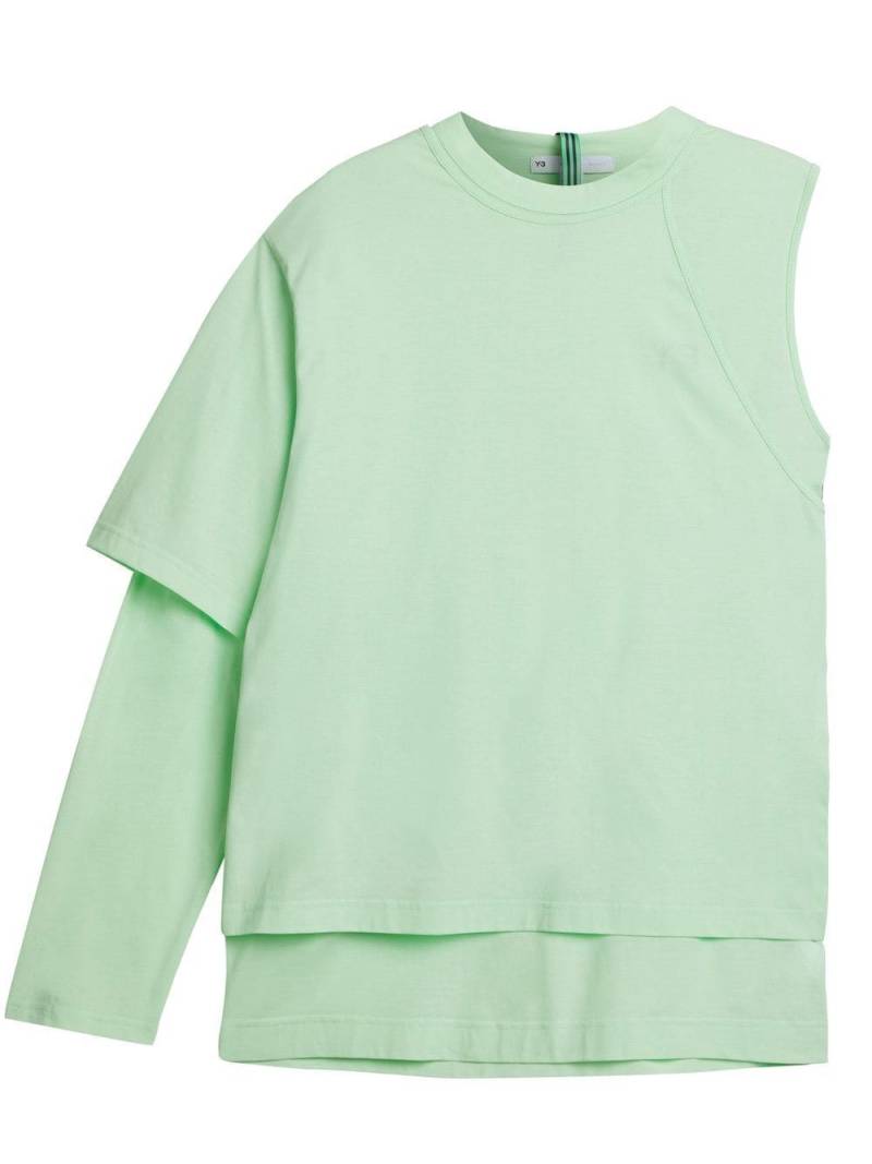 Y-3 asymmetric layered-effect T-shirt - Green von Y-3