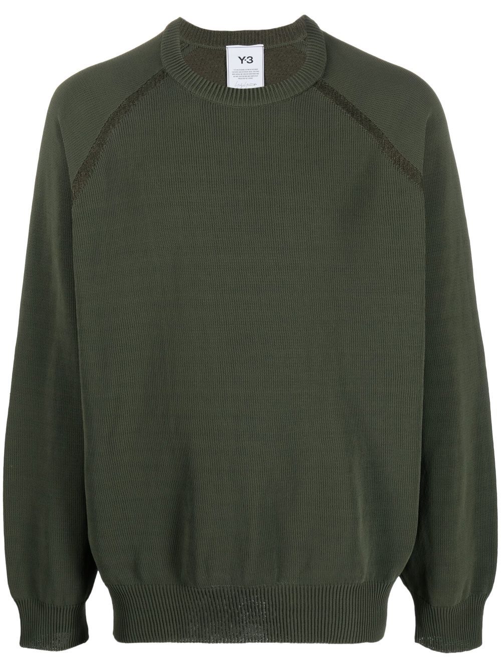 Y-3 crew-neck long-sleeve jumper - Green von Y-3