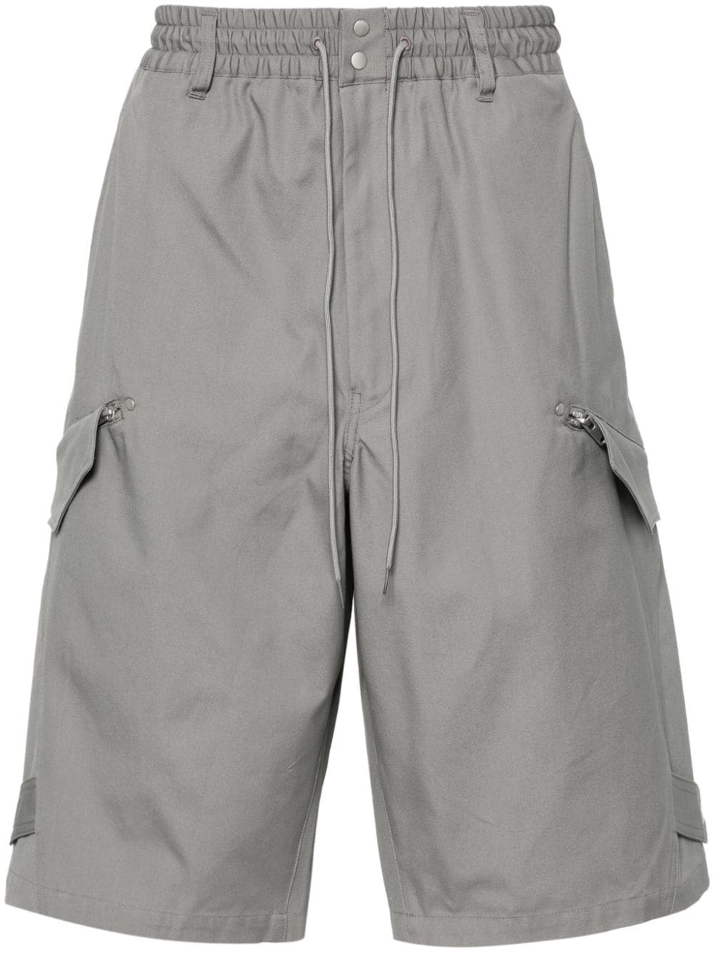 Y-3 drawstring cotton cargo shorts - Grey von Y-3