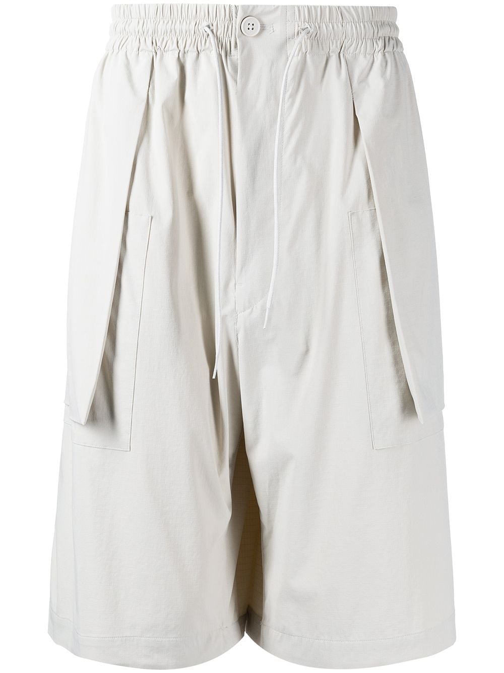 Y-3 drawstring-waist knee-length shorts - Neutrals von Y-3