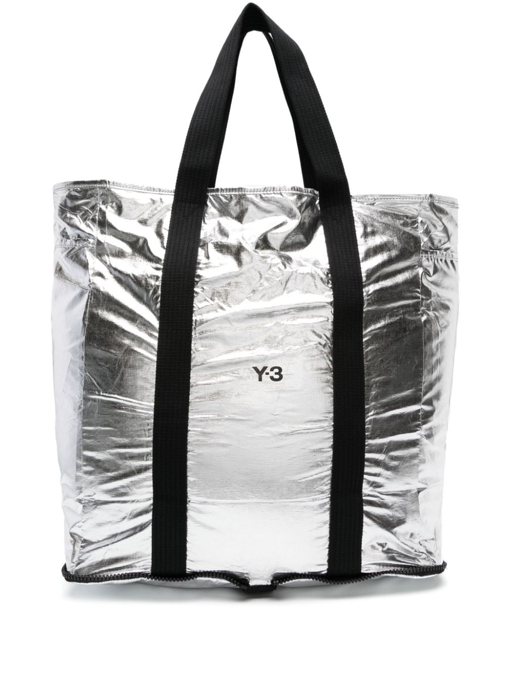 Y-3 folding-design metallic tote bag - Silver von Y-3