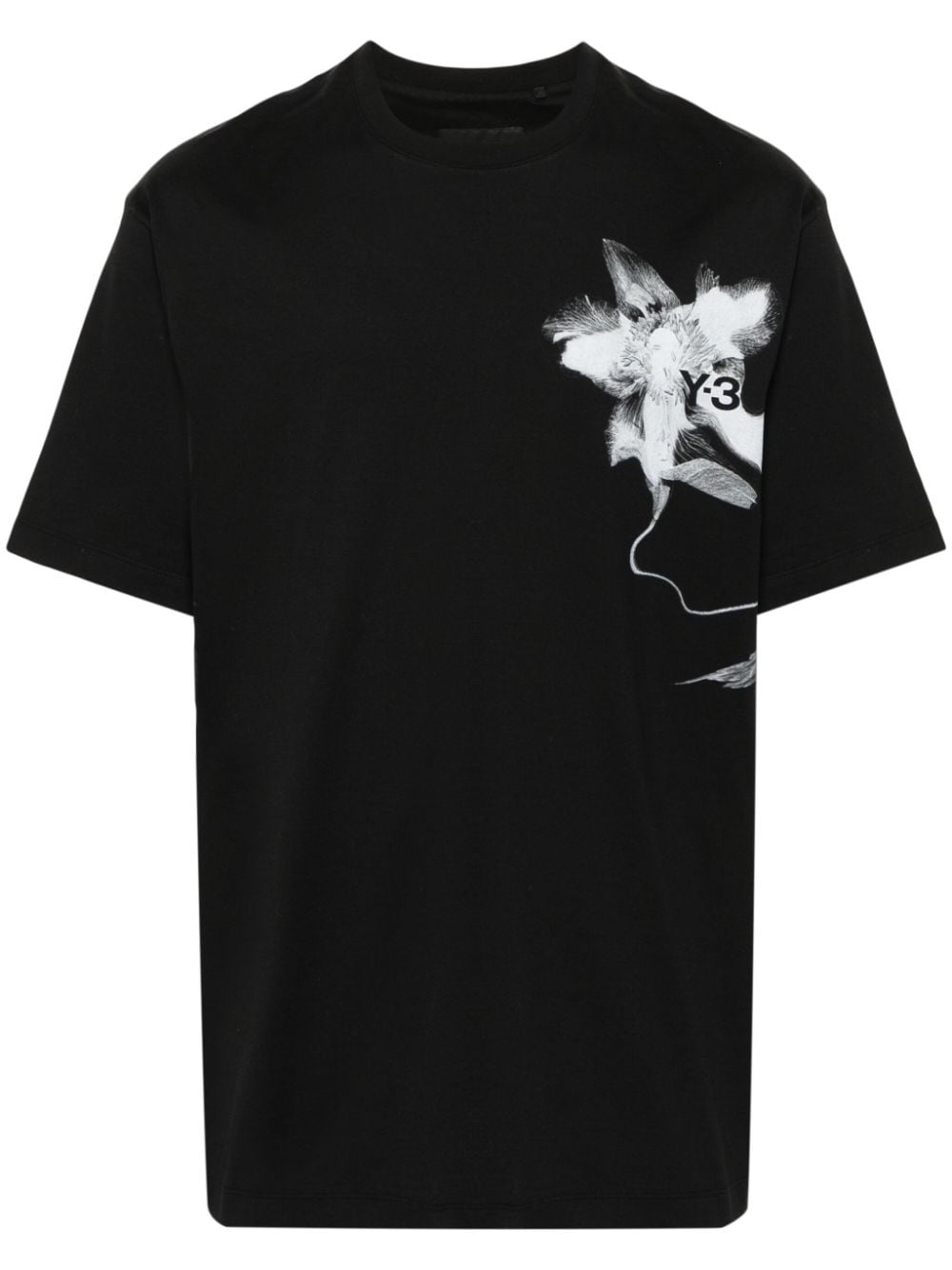 Y-3 graphic-print cotton T-shirt - Black von Y-3