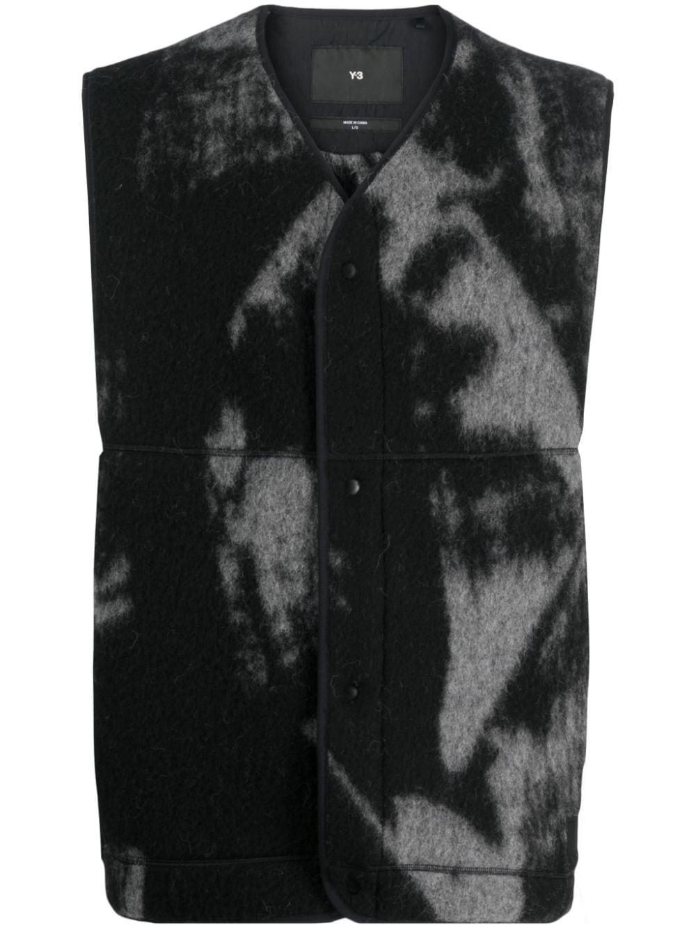 Y-3 graphic-print wool-blend gilet - Black von Y-3
