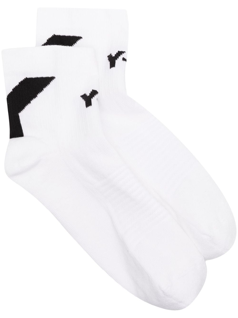 Y-3 intarsia-knit logo socks - White von Y-3
