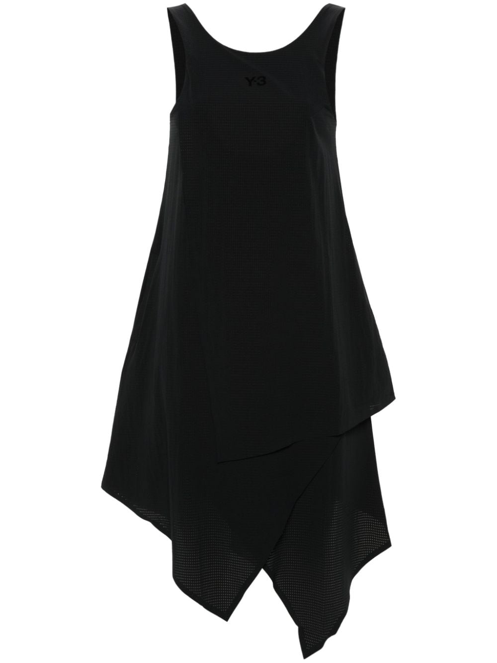 Y-3 layered asymmetric mini dress - Black von Y-3