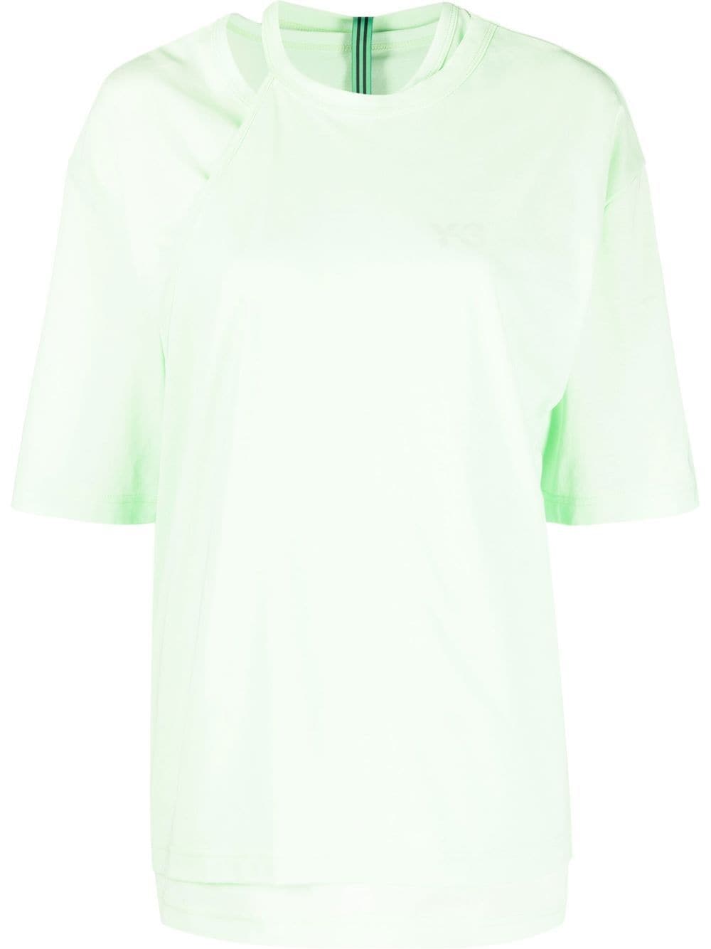 Y-3 layered logo-print T-shirt - Green von Y-3