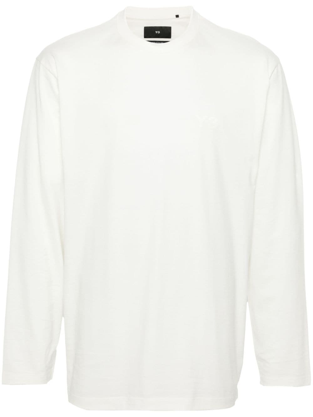 Y-3 logo-embossed cotton T-shirt - White von Y-3