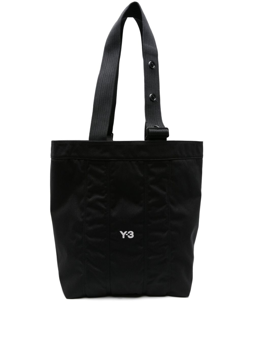 Y-3 logo-embroidered canvas tote bag - Black von Y-3