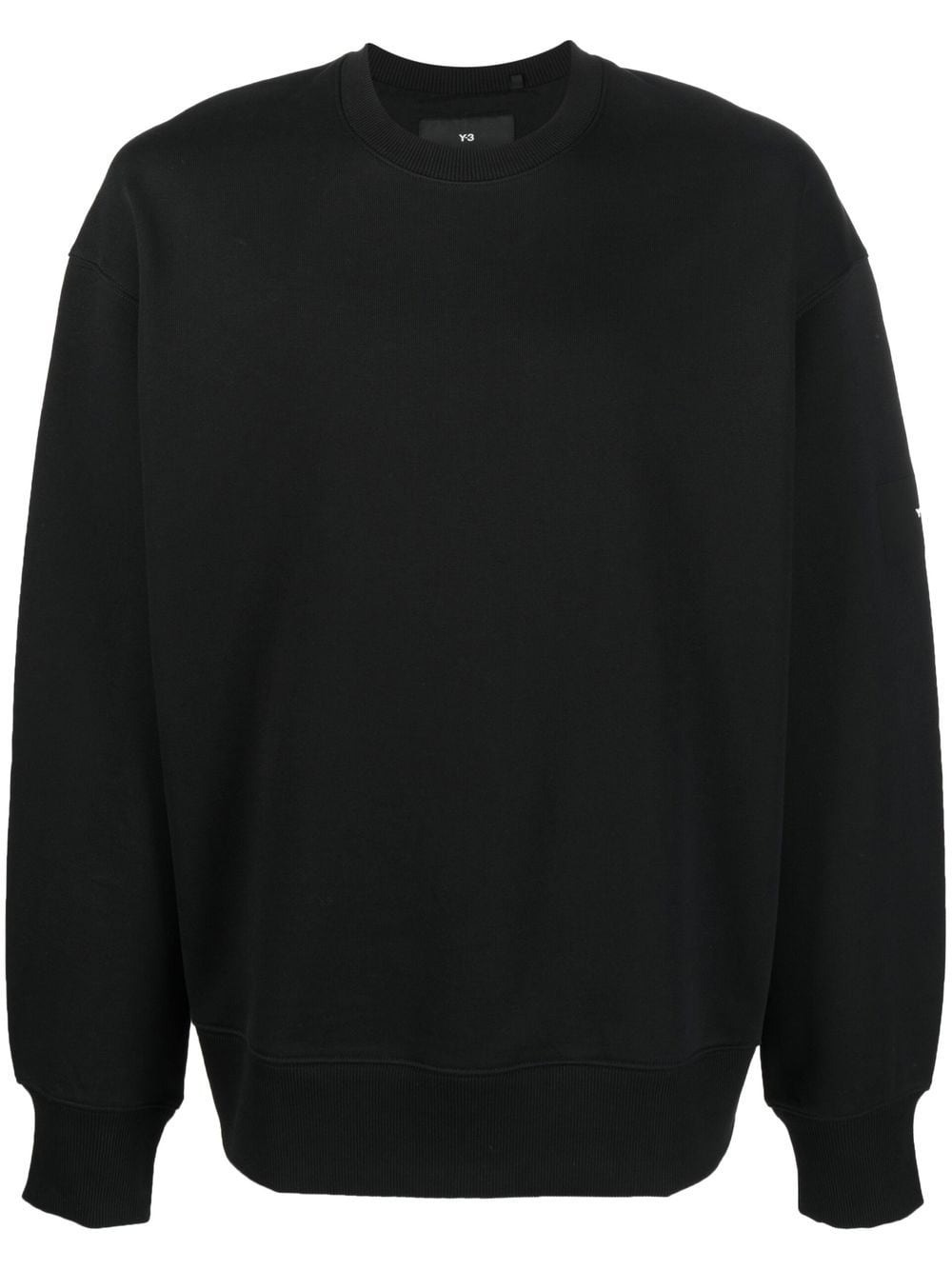 Y-3 logo print crew neck sweatshirt - Black von Y-3