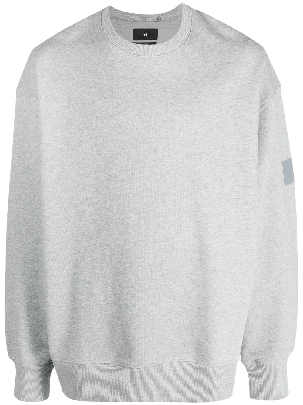 Y-3 logo-print crew-neck sweatshirt - Grey von Y-3
