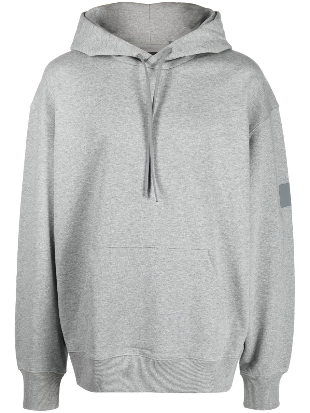 Y-3 logo-print drawstring hoodie - Grey von Y-3