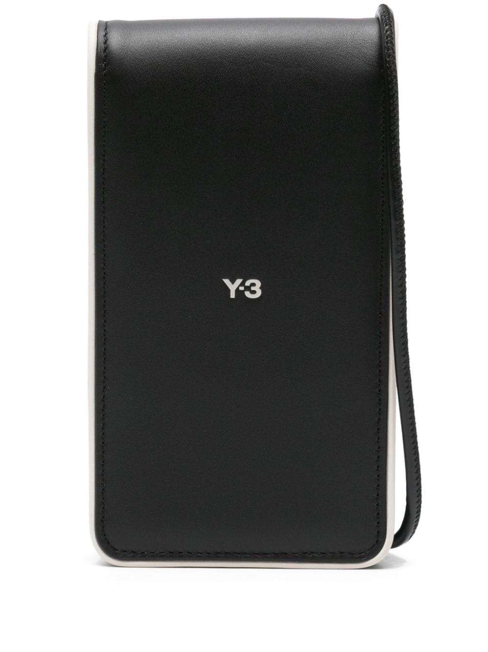 Y-3 logo-print leather phone holder - Black von Y-3