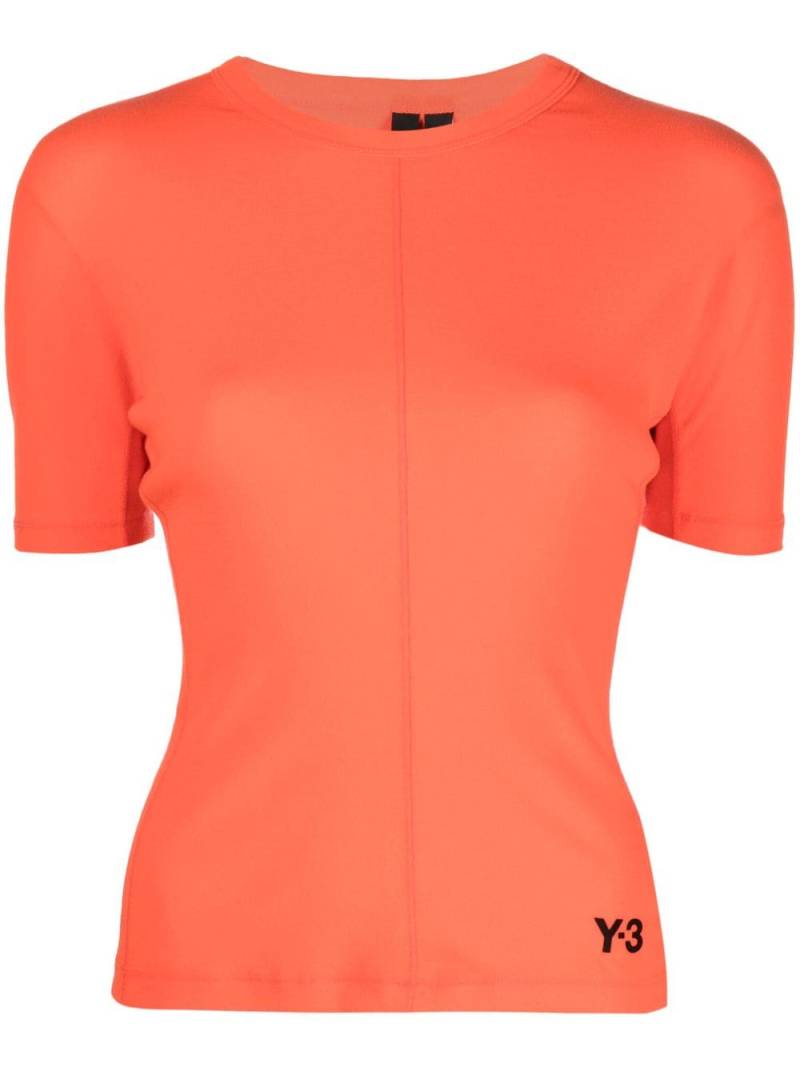 Y-3 logo-print organic cotton top - Orange von Y-3