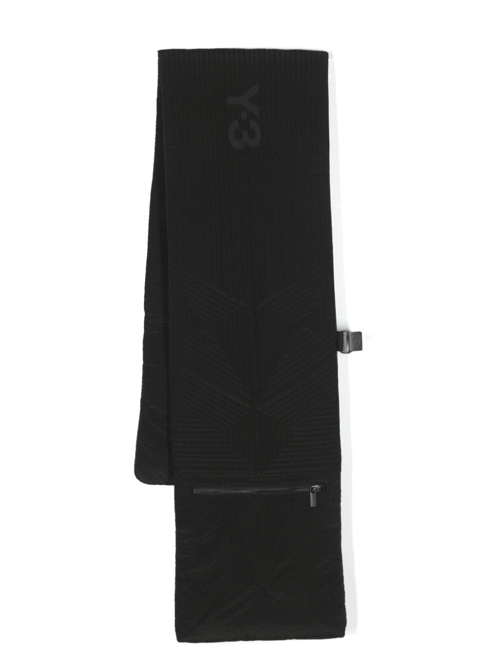Y-3 logo-print quilted scarf - Black von Y-3