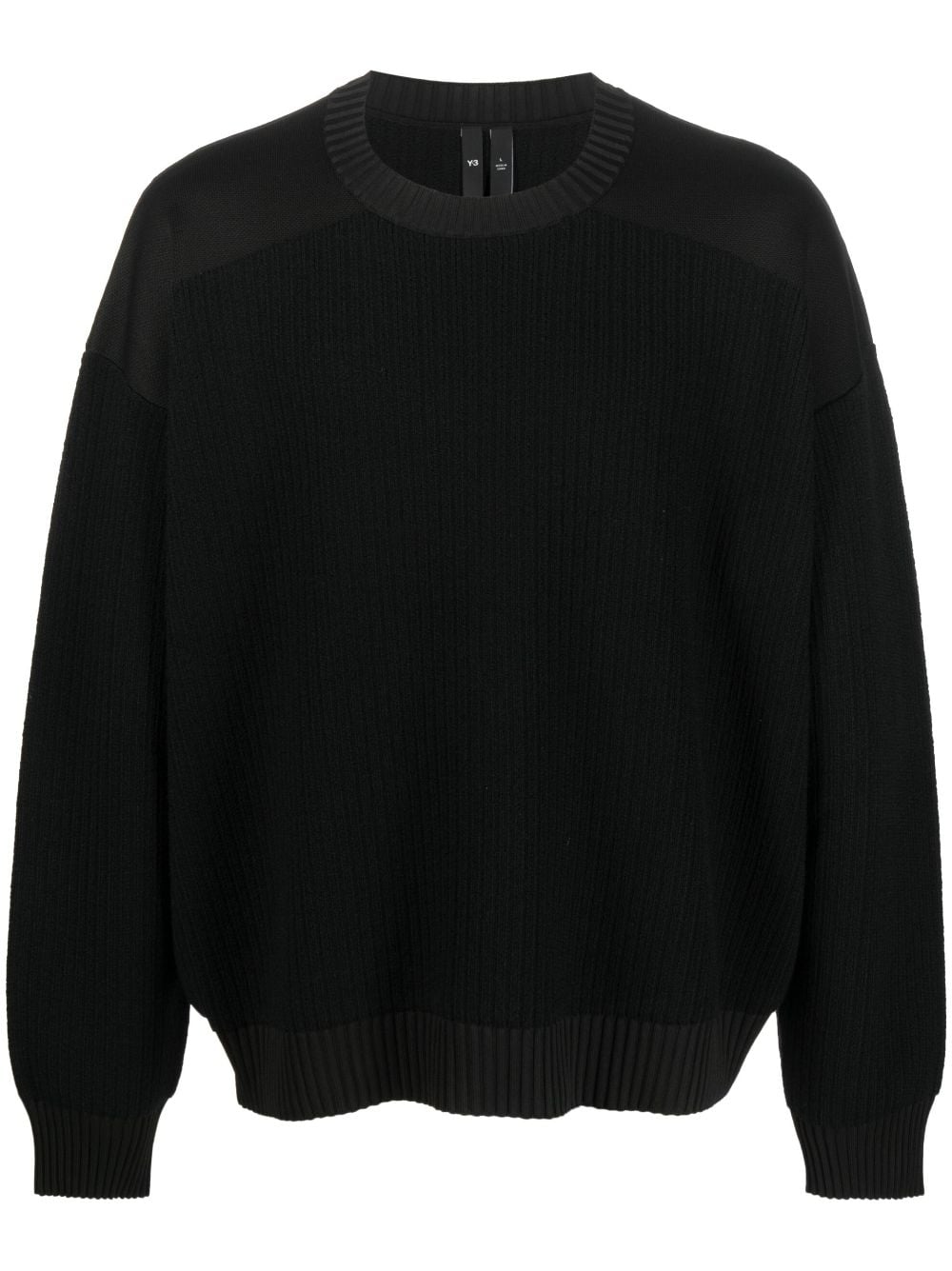 Y-3 ribbed-knit panelled jumper - Black von Y-3