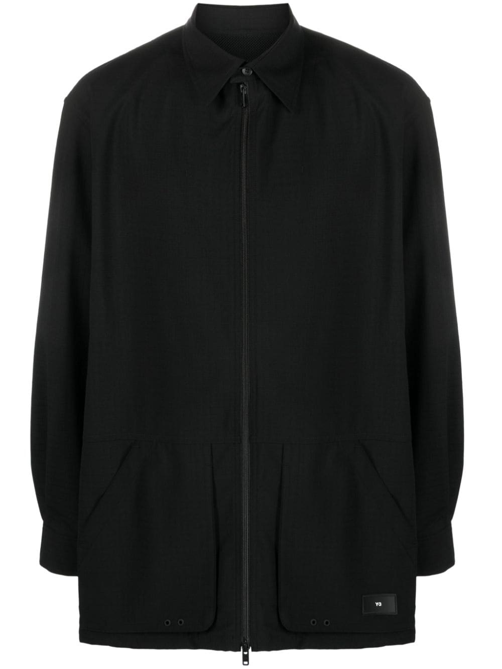 Y-3 ripstop zip-up overshirt - Black von Y-3