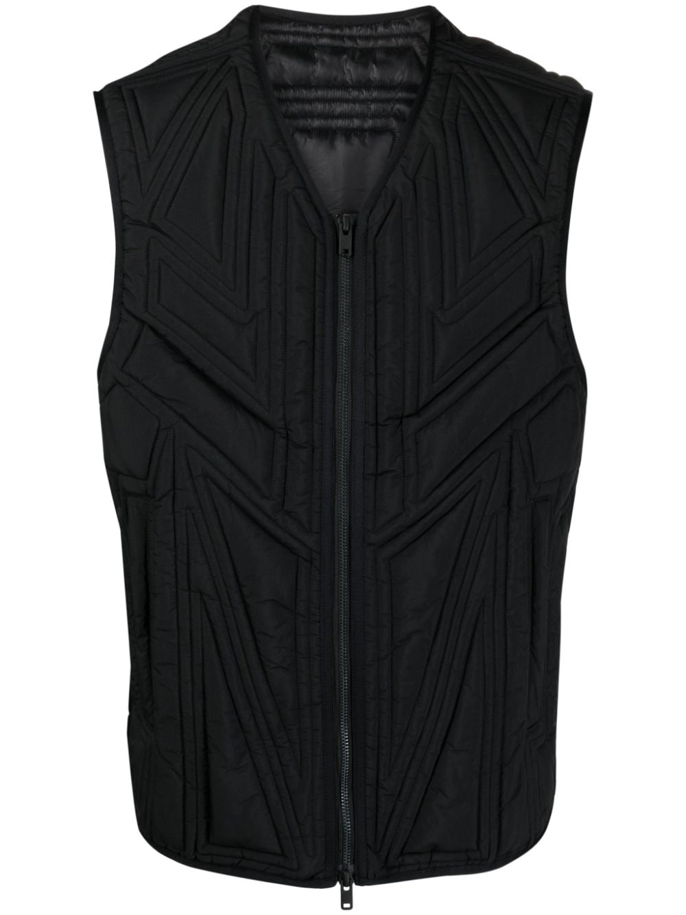 Y-3 x Adidas quilted zip-up vest - Black von Y-3