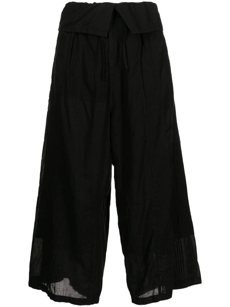 Y's cropped paperbag-waist culottes - Black von Y's