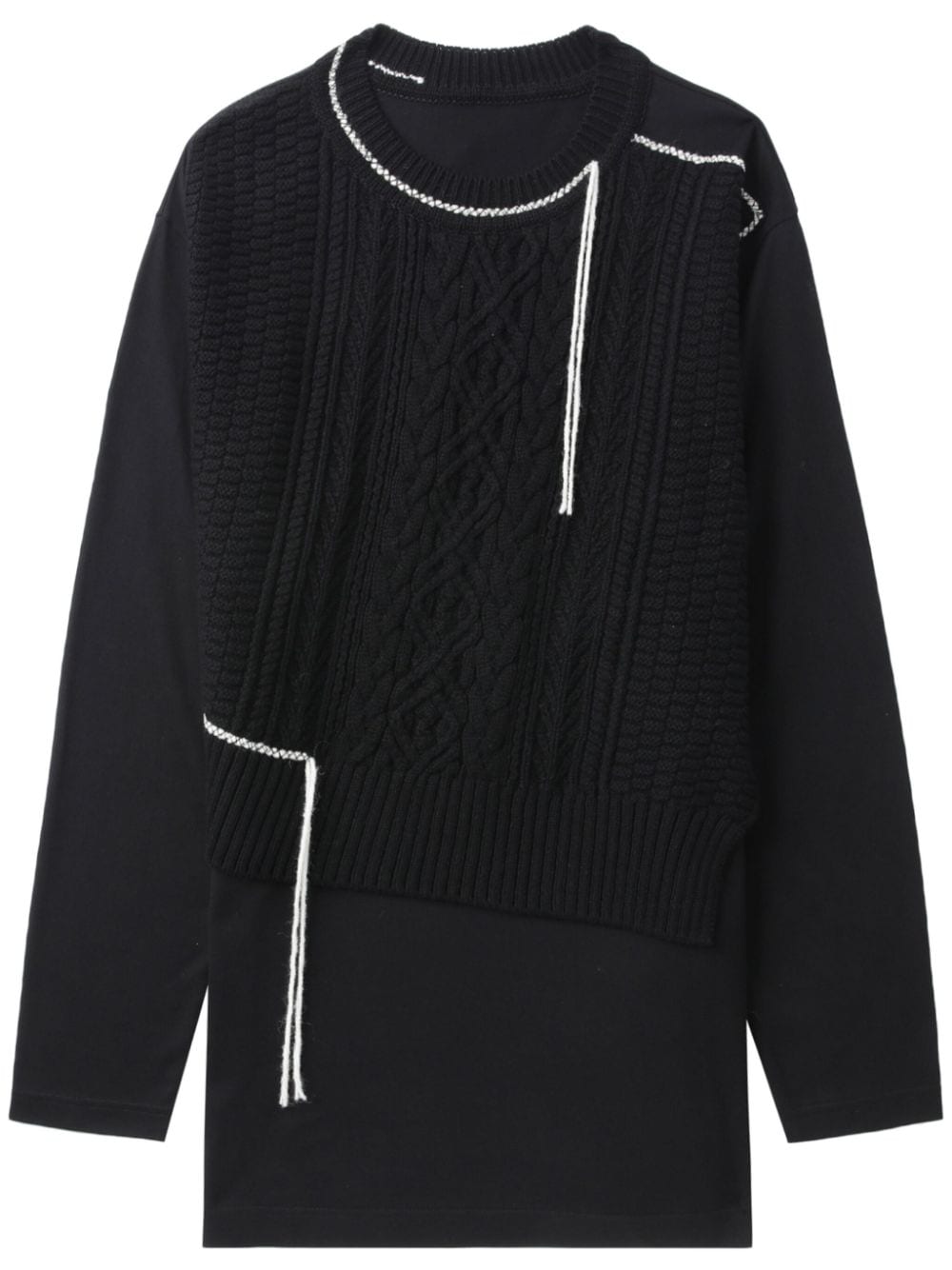 Y's decorative-stitch long-sleeve jumper - Black von Y's