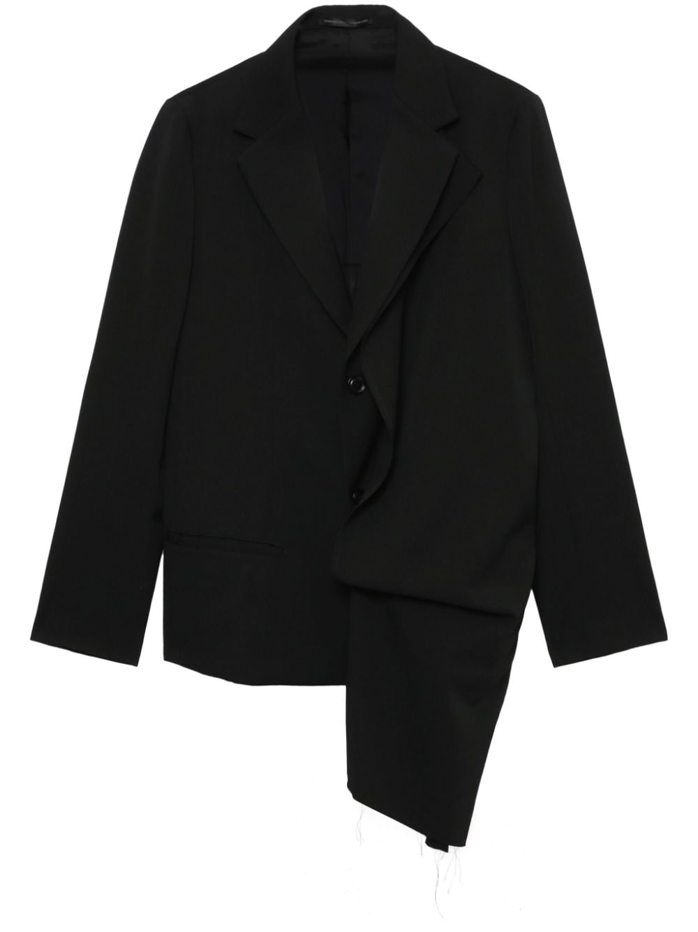 Y's draped asymmetric wool blazer - Black von Y's