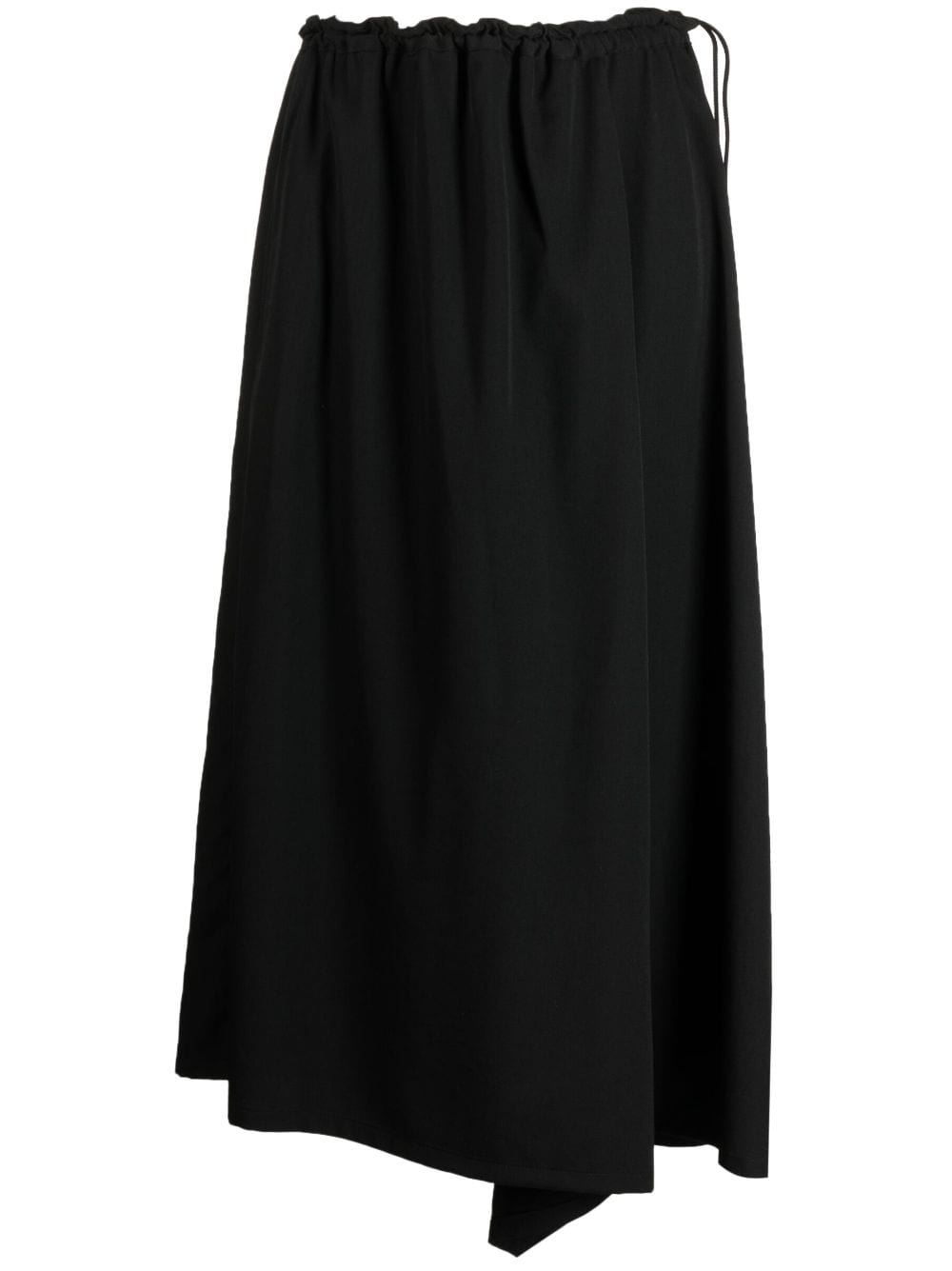 Y's drawstring-waist wool midi skirt - Black von Y's