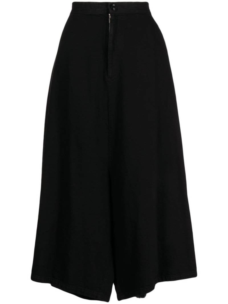 Y's drop-crotch cropped-leg trousers - Black von Y's