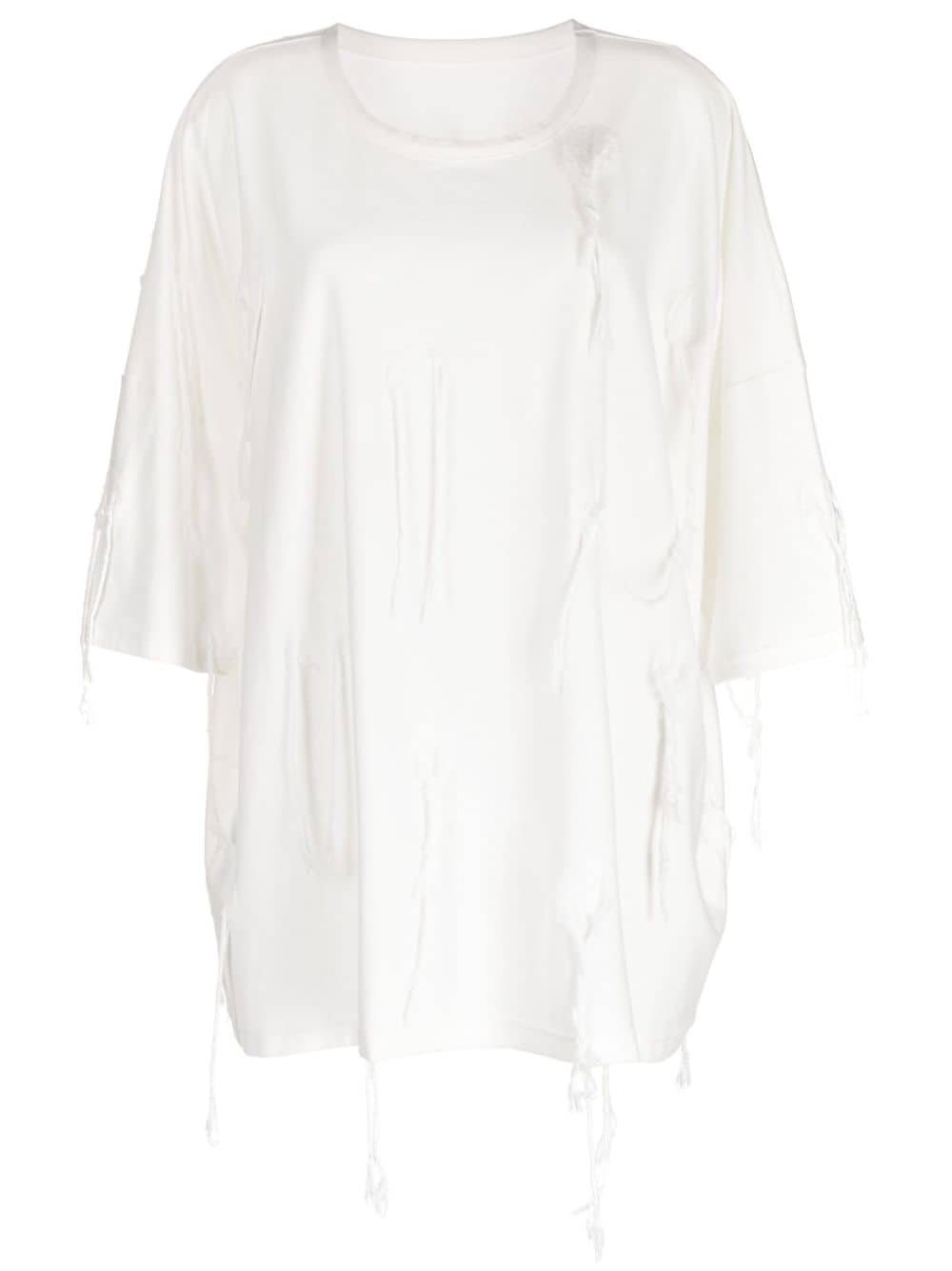 Y's fringed-detail cotton top - White von Y's