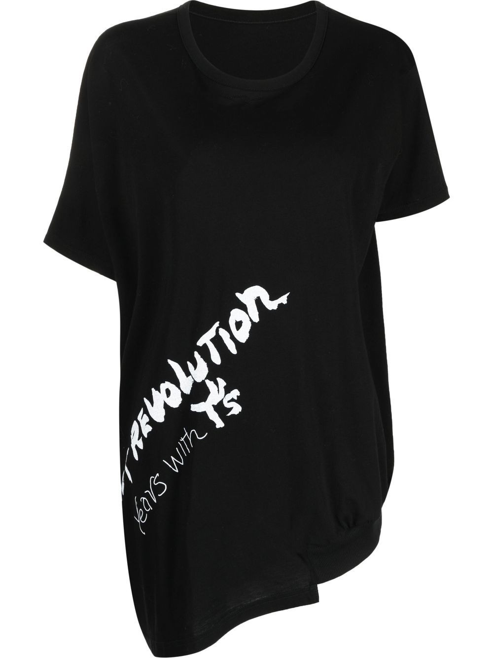 Y's graphic-print asymmetric T-shirt - Black von Y's