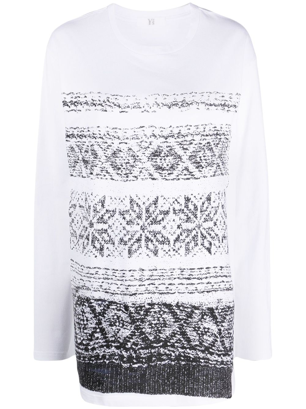 Y's graphic-print long-sleeve cotton T-shirt - White von Y's