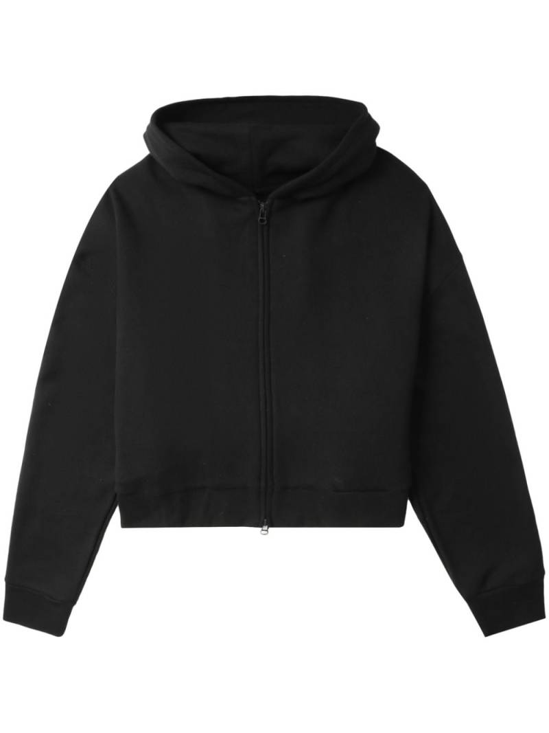 Y's logo-embroidered cotton-blend hoodie - Black von Y's