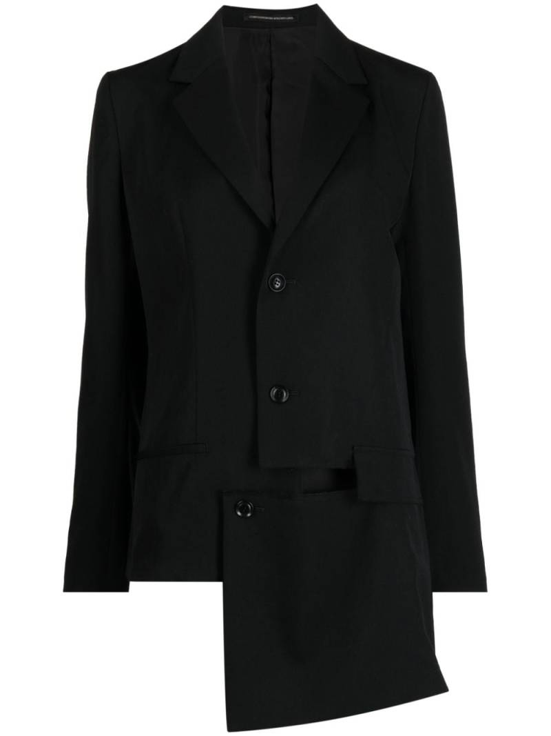 Y's notched-lapels asymmetric-design blazer - Black von Y's