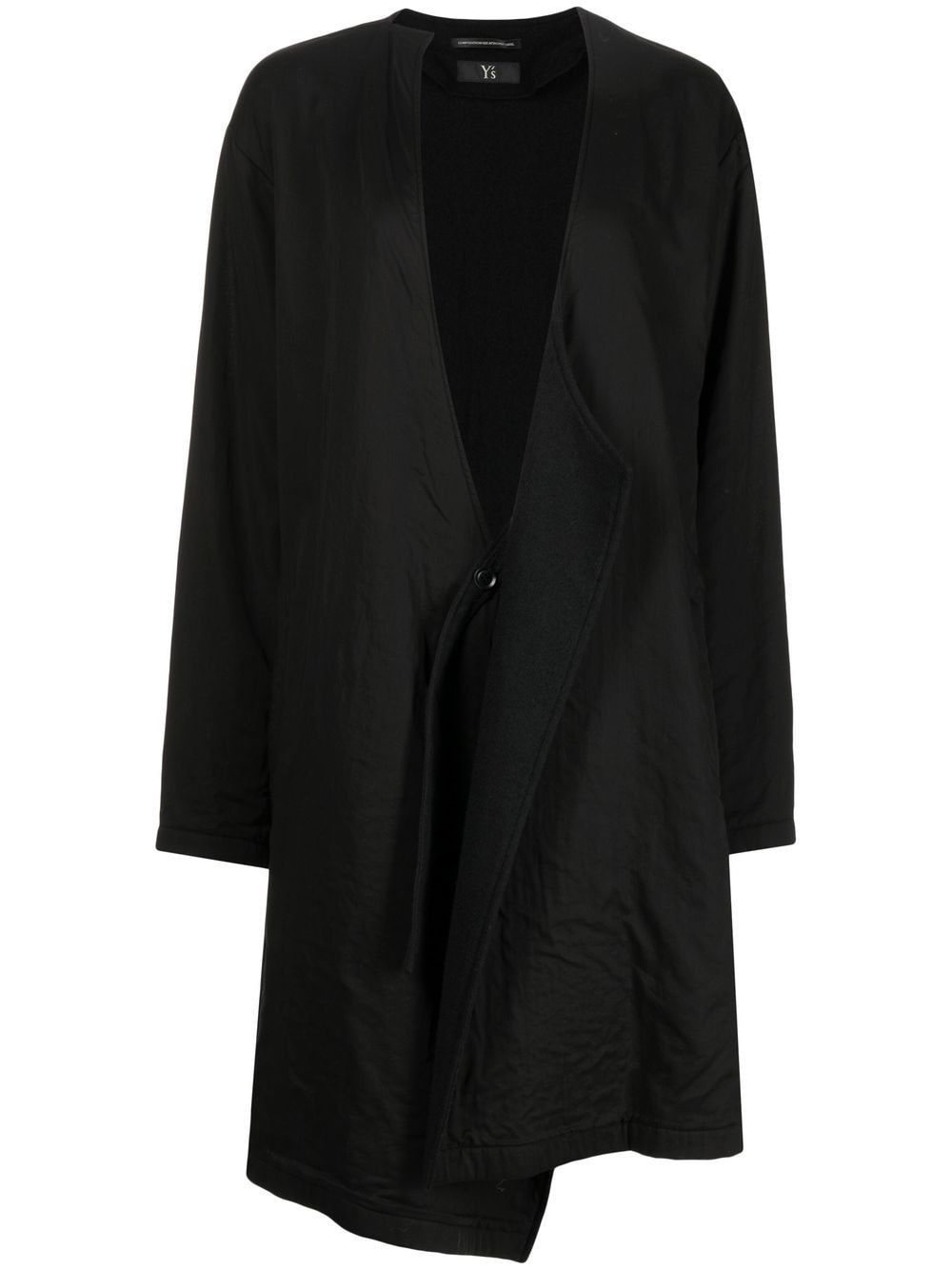 Y's open-front cotton coat - Black von Y's