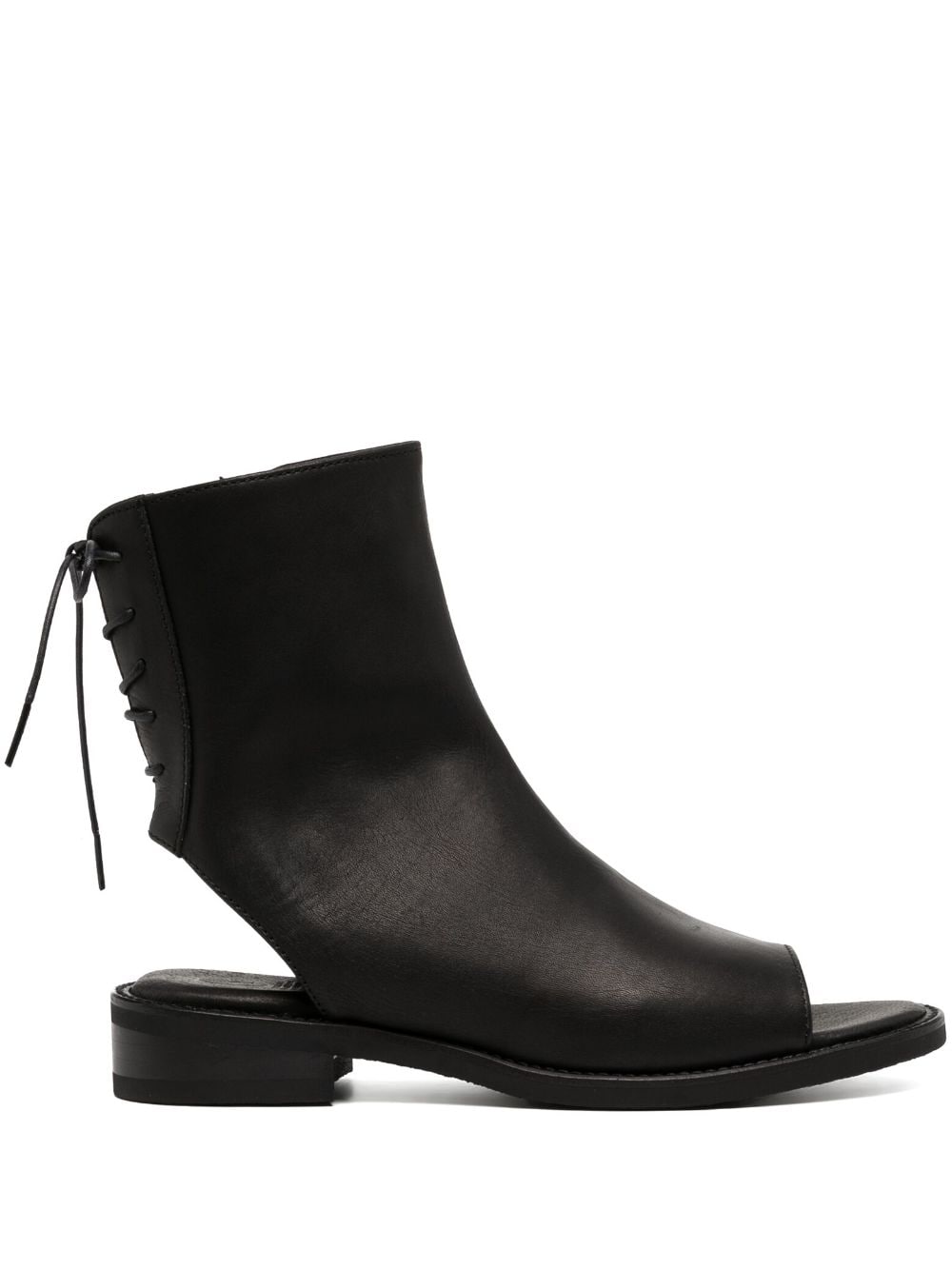 Y's open-toe lace-up boots - Black von Y's