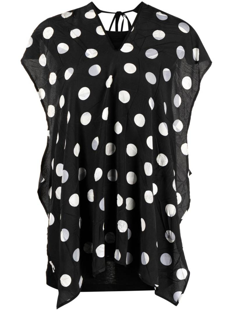 Y's polka dot-print panelled blouse - Black von Y's